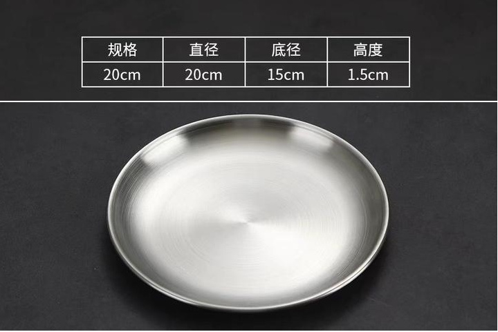 20cm 不锈钢浅盘